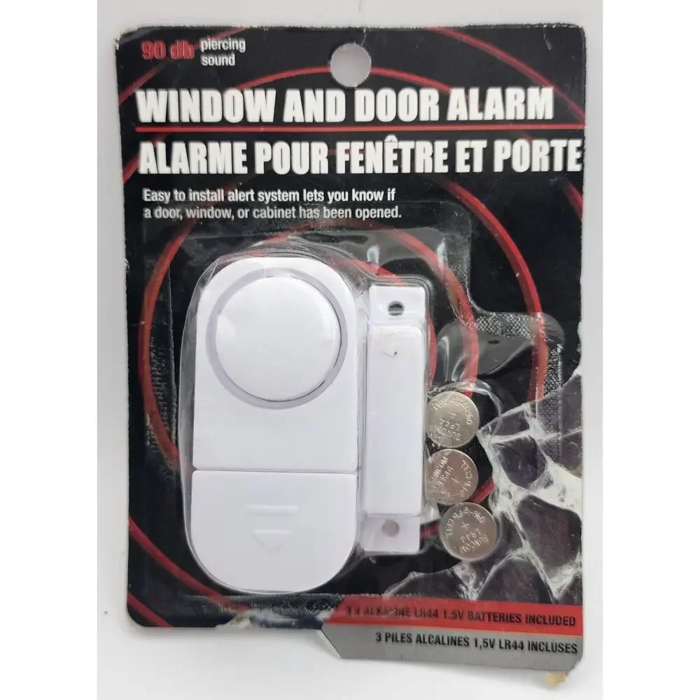 Window and Door ALARM - 90db Piercing SOUND - Intruder Alert - w/batteries